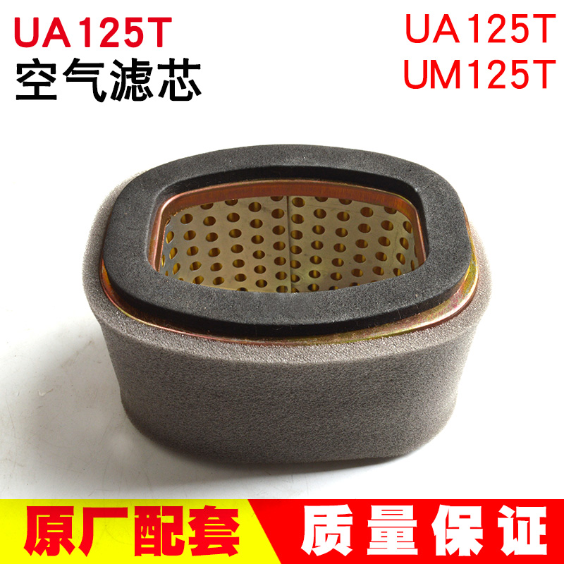 踏板车新海王星UA125T-A天龙星T-3红宝UM125T-C/A空气滤芯滤清器