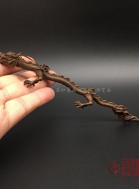 速发实心铜生肖龙铜笔架摆件 铜雕件蛟龙小铜铜文房用品爬龙龙龙