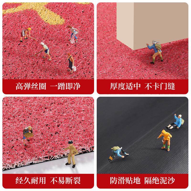 红色喜庆入户门地垫玄关大门口结婚门垫刮沙除泥耐磨丝圈脚垫家用,淘宝优惠券,粉丝福利购,淘宝优惠卷