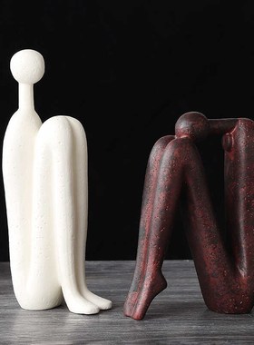 现代抽象简约百搭书n挡摆设样板房摆件艺术雕塑摆件轻奢简约背靠