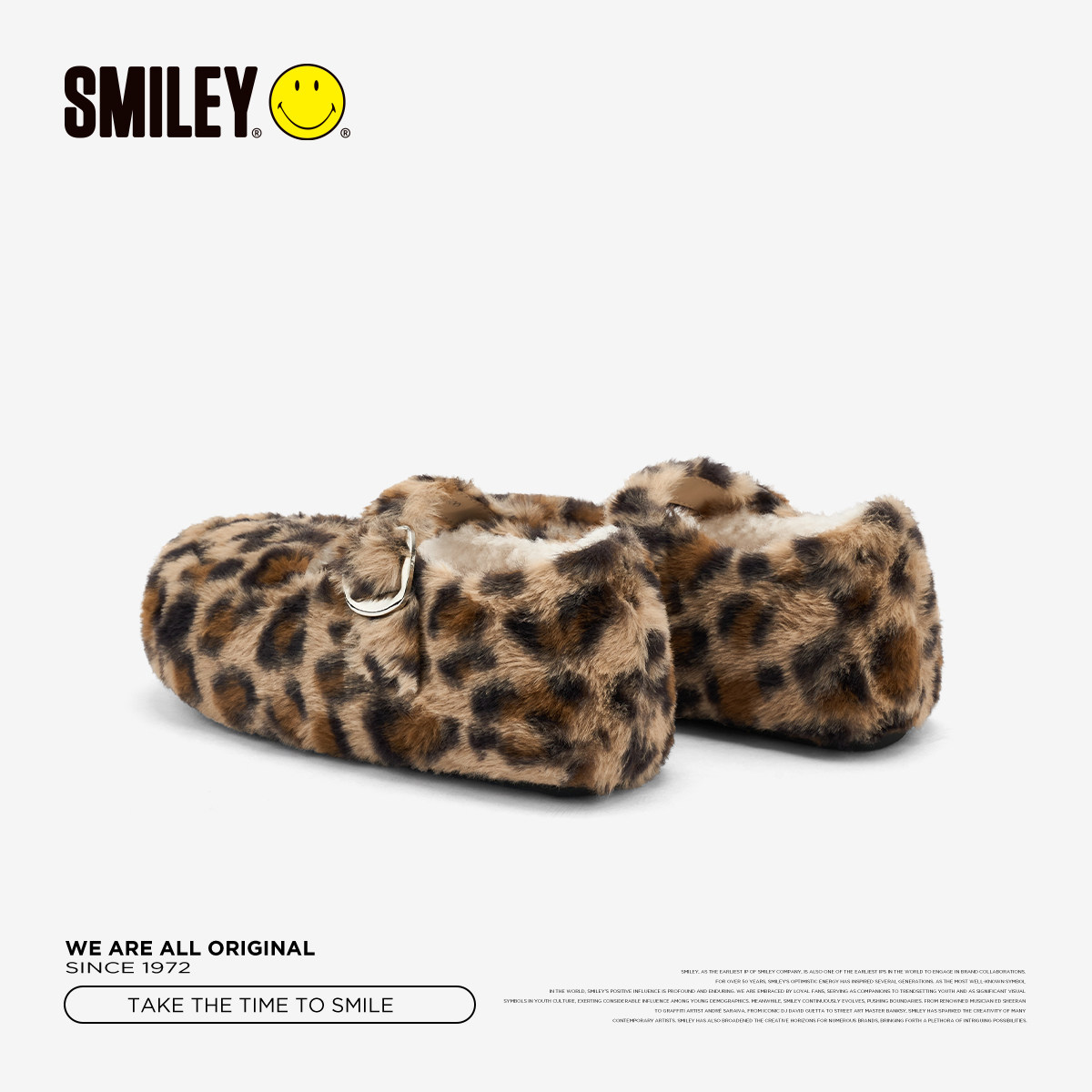 SMILEY笑脸 女冬豹纹平底舒适冬季加绒休闲圆头单鞋玛丽珍鞋子,淘宝优惠券,粉丝福利购,淘宝优惠卷