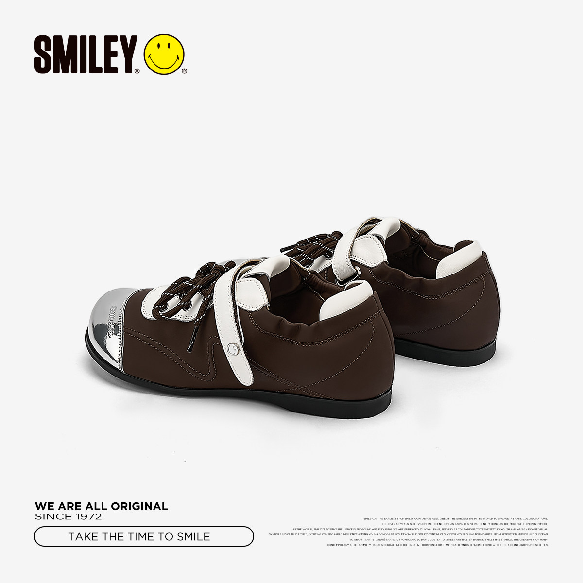 SMILEY笑脸复古棕色女圆头芭蕾鞋平底单鞋温柔浅口百搭休闲鞋子,淘宝优惠券,粉丝福利购,淘宝优惠卷