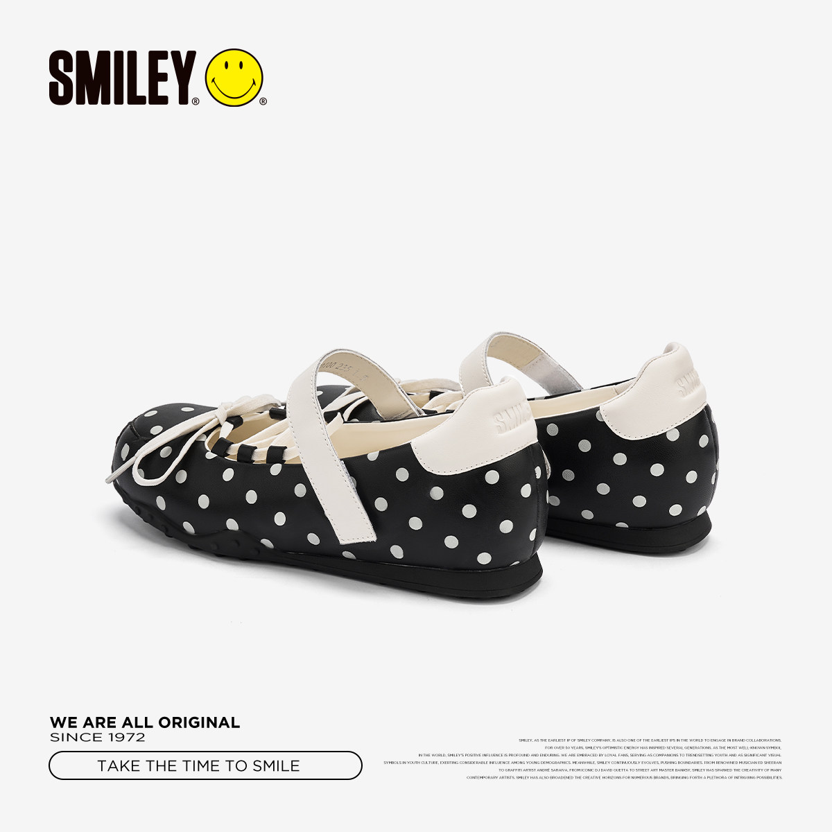 SMILEY笑脸黑色波点蝴蝶结玛丽珍春季法式休闲女芭蕾增高浅口单鞋,淘宝优惠券,粉丝福利购,淘宝优惠卷
