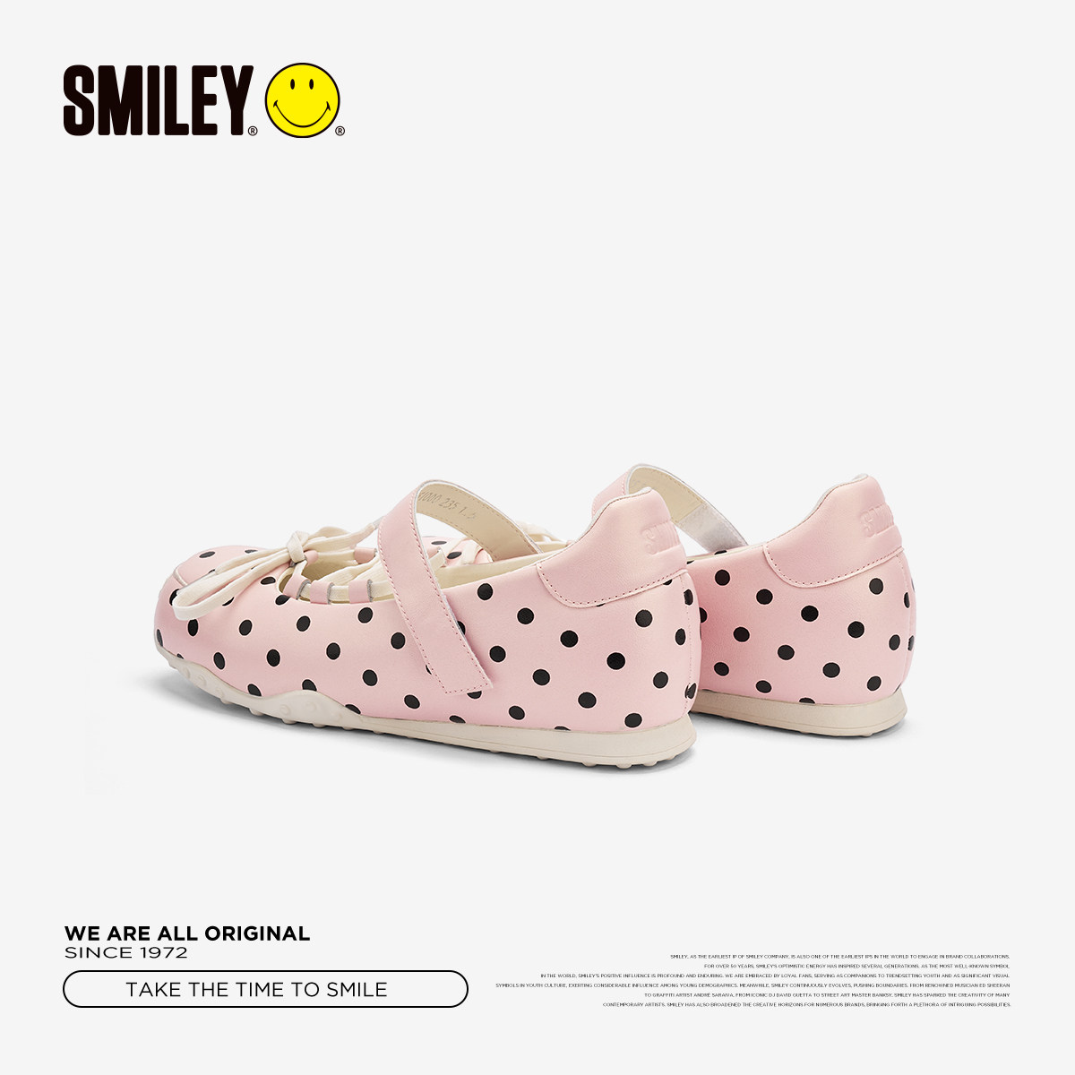 SMILEY笑脸粉色波点蝴蝶结玛丽珍春季法式休闲女芭蕾增高浅口单鞋,淘宝优惠券,粉丝福利购,淘宝优惠卷
