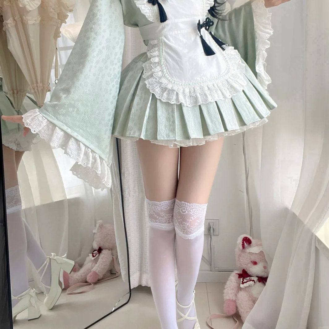 蕾丝花边百搭长袜jk风 芭蕾感小腿袜过膝长袜女ins韩系配靴袜中筒,淘宝优惠券,粉丝福利购,淘宝优惠卷