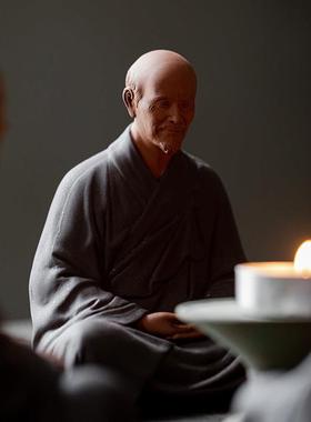 炼器陶瓷弘一法师摆件中式禅意设计 四大高僧创意家居装饰桌面摆