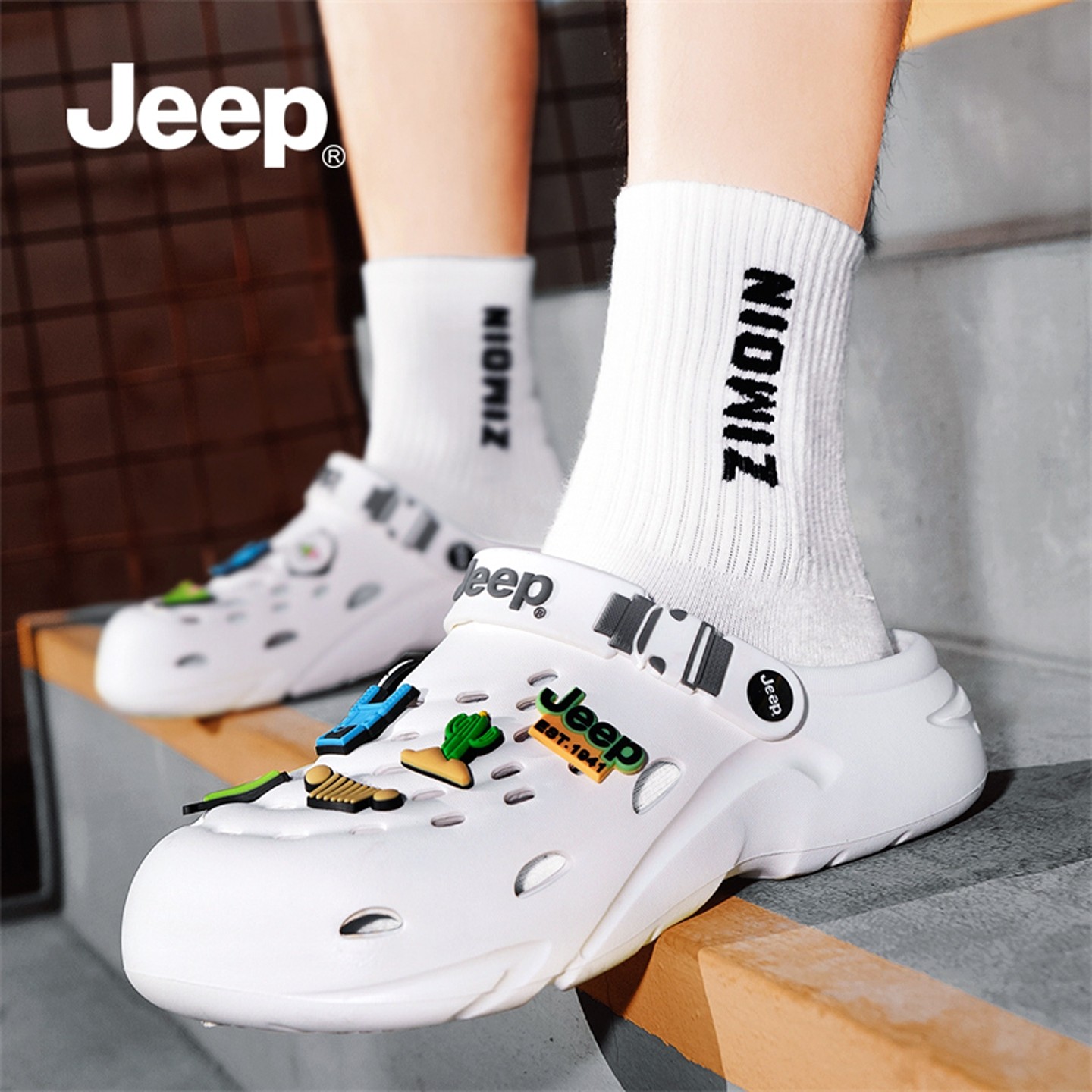 JEEP溯溪鞋男款冬季外穿2025新款运动拖鞋男冬沙滩凉鞋包头洞洞鞋,淘宝优惠券,粉丝福利购,淘宝优惠卷