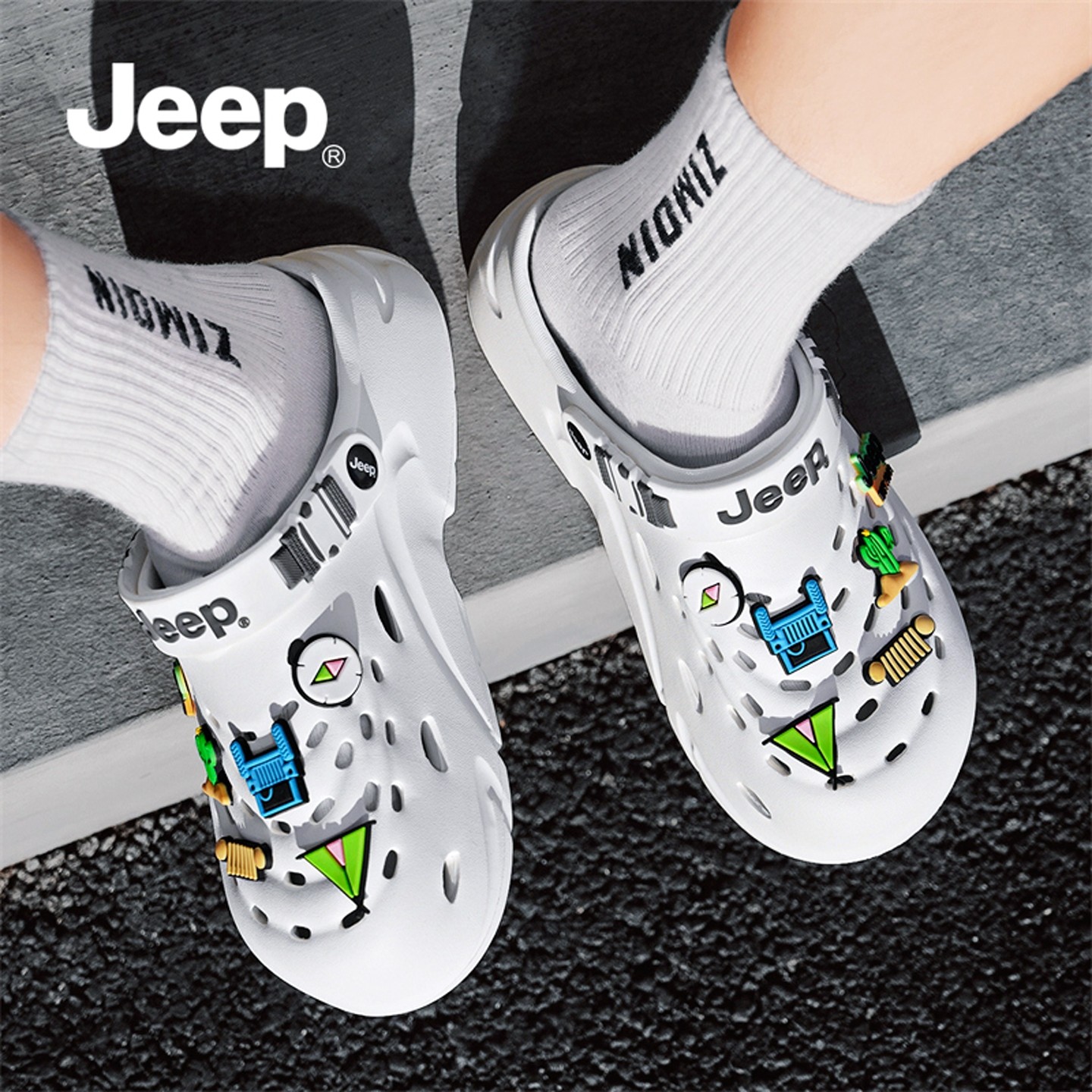 JEEP溯溪鞋男款冬季外穿2025新款运动拖鞋男冬沙滩凉鞋包头洞洞鞋,淘宝优惠券,粉丝福利购,淘宝优惠卷