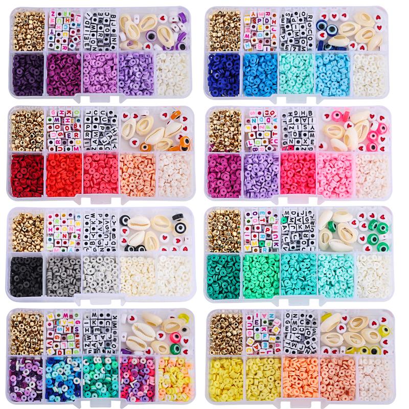 1160Pcs/Box 4mm Clay Beads with the letter loose beads Kits - 图2