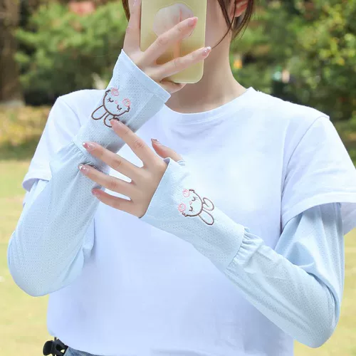 Летний защитный рукав, милые дышащие шелковые нарукавники, свободный крой, защита от солнца, защита от ультрафиолета