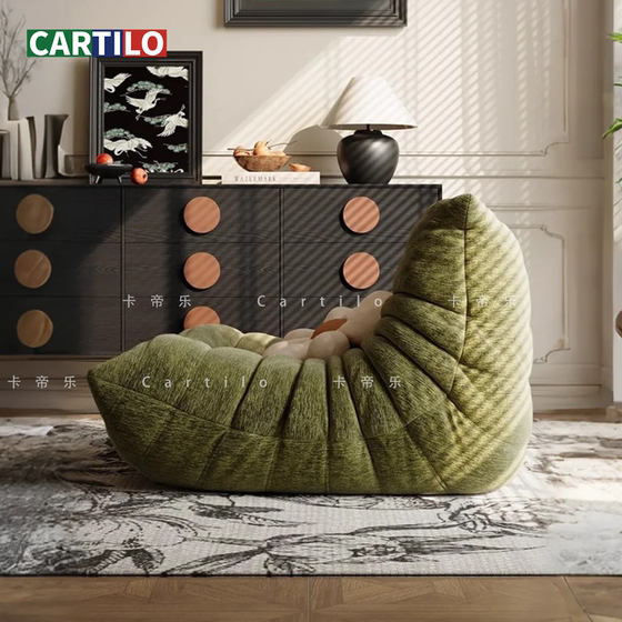 Caterpillar sofa togo casual retro chenille velvet single chair living room can lie down and sleep on the lazy sofa