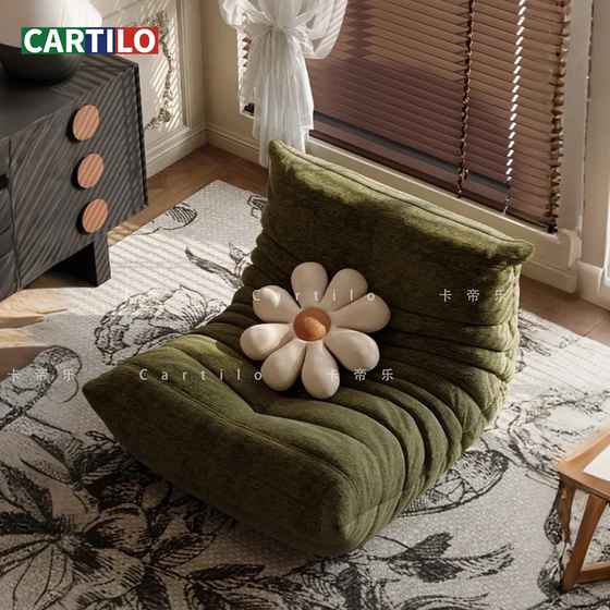 Caterpillar sofa togo casual retro chenille velvet single chair living room can lie down and sleep on the lazy sofa