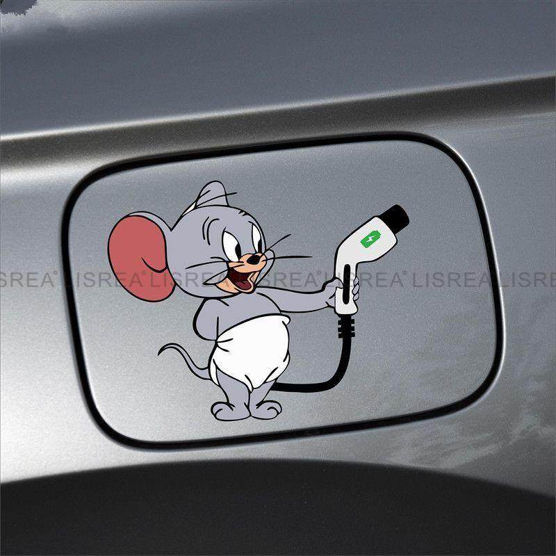 汽车充电口油箱盖油号提示车贴个性创意猫和老鼠加92加95加油盖贴,淘宝优惠券,粉丝福利购,淘宝优惠卷