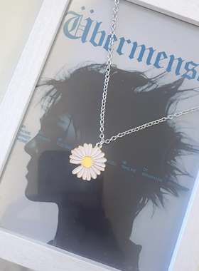 权志龙GD同款雏菊项链缺口菊花同款男女嘻哈蹦迪吊坠项链配饰