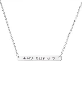 极速One word long DoIY lettering titanium steel necklace per