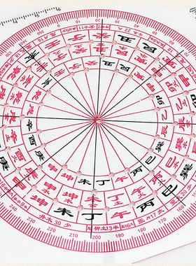 极速易泰微木透明罗盘立极尺三合风水二十四山48孔U八运九运玄空