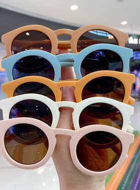 极速2022新款时尚儿童太阳眼镜复古亲子款太阳眼镜个性.小孩磨砂