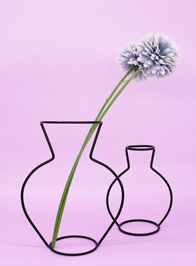 极速Black Retro Iron Line Table Flowers Vases NordiWc Home D