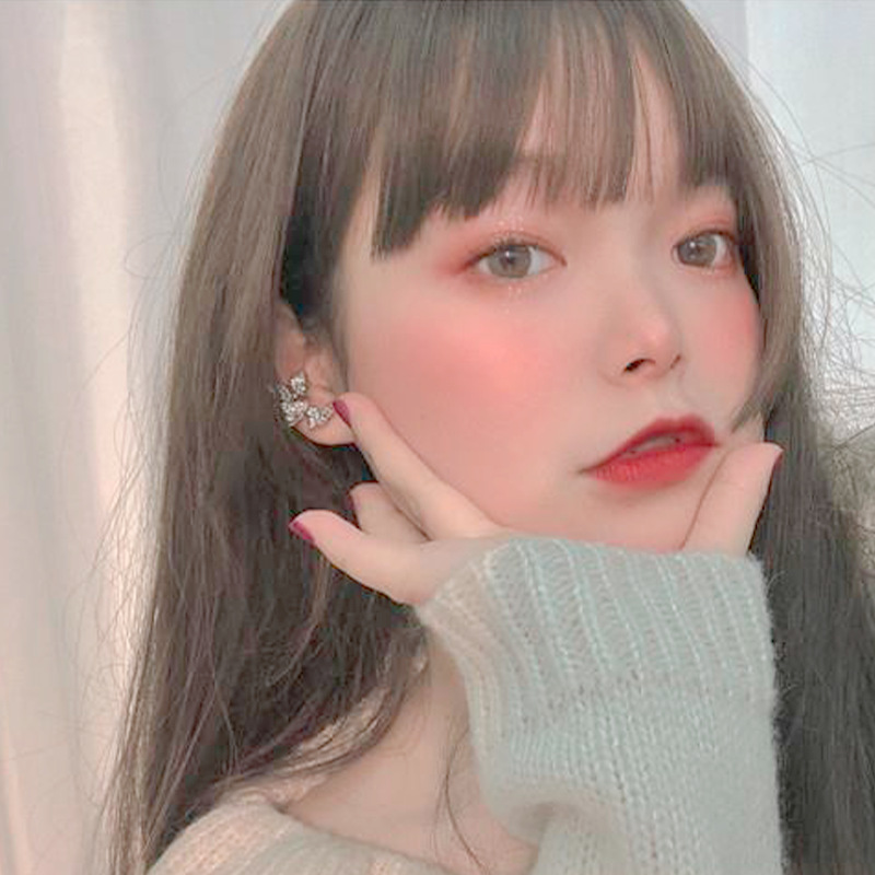 超仙女气质不对称长版流苏耳环蝴蝶耳骨夹耳骨钉复古港风法式耳饰 - 图1