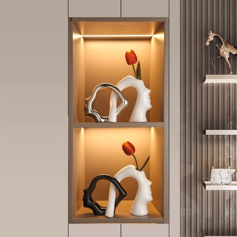 现代轻奢玄关桌面陶瓷插花花瓶摆件家居客厅酒柜电视柜装饰品乔迁,淘宝优惠券,粉丝福利购,淘宝优惠卷