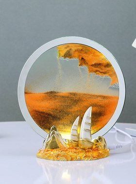 流沙画小夜灯创意沙漏家居摆件电视柜客厅酒柜玄关办公室装饰礼物