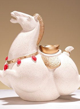 新中式马上有钱存钱罐办公室办公桌装饰摆件开P业大吉生意兴隆摆