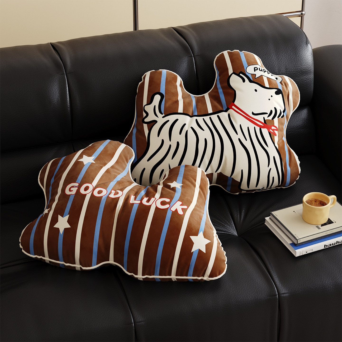 复古风线条小狗抱枕客厅沙发靠枕女生睡觉夹腿车载异形腰靠枕含芯,淘宝优惠券,粉丝福利购,淘宝优惠卷