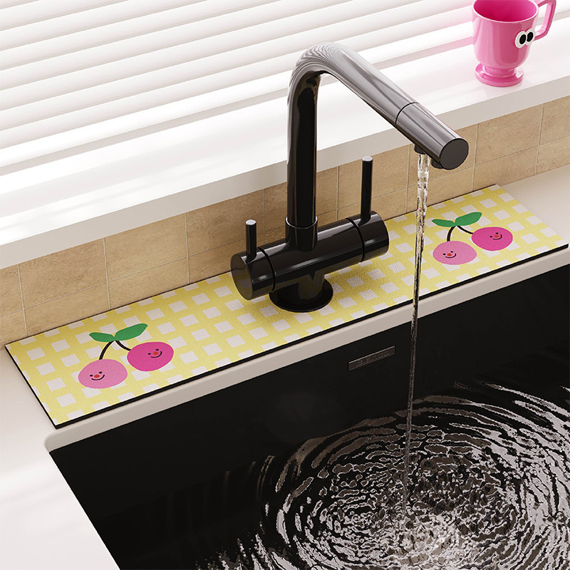 韩式格子水龙头吸水垫厨房卫生间洗手池台面水池窄边沥水垫硅藻泥,淘宝优惠券,粉丝福利购,淘宝优惠卷
