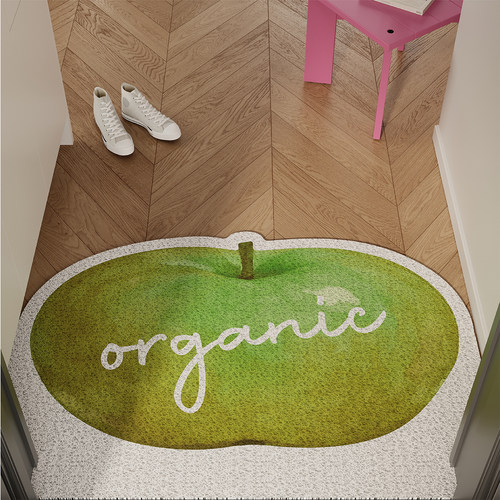 韩系ins风苹果入户地垫丝圈防滑耐脏脚垫进门玄关门口地毯可裁剪 - 图1