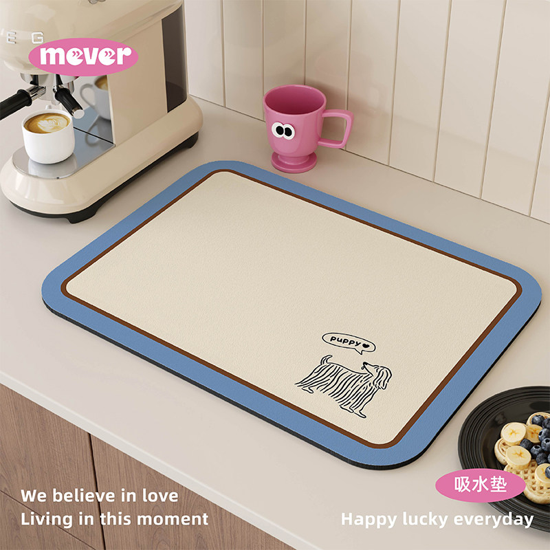 简约中古风沥水垫厨房台面吸水餐垫咖啡机垫子茶垫硅藻泥桌垫杯垫,淘宝优惠券,粉丝福利购,淘宝优惠卷