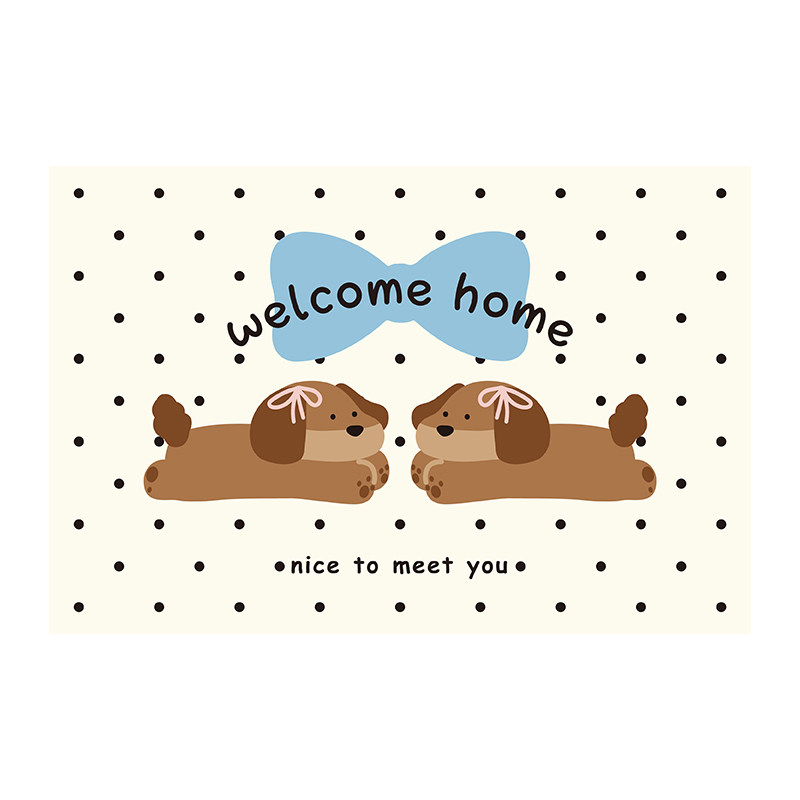 韩式可爱小狗入户地垫丝圈防滑脚垫毯进门垫子玄关门口门外可裁剪,淘宝优惠券,粉丝福利购,淘宝优惠卷