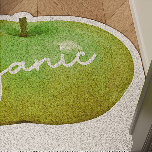 韩系ins风苹果入户地垫丝圈防滑耐脏脚垫进门玄关门口地毯可裁剪 - 图3