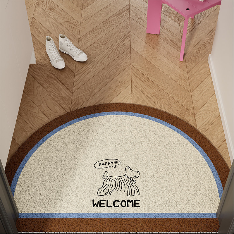 美拉德中古风丝圈地垫入户门垫半圆形防滑脚垫进门垫玄关大门口毯,淘宝优惠券,粉丝福利购,淘宝优惠卷