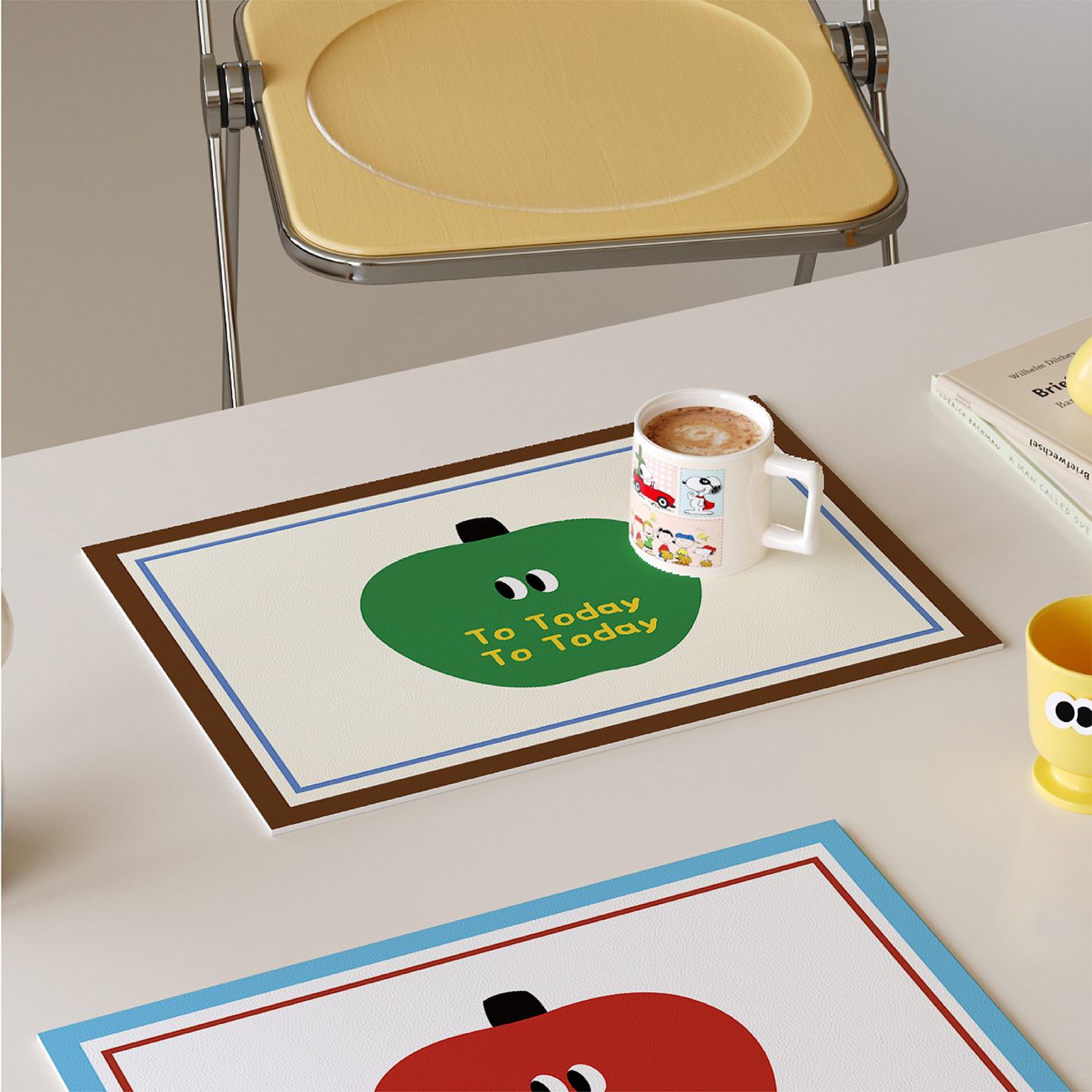 卡通苹果可爱西餐垫皮革防水防油防烫免洗高级感隔热桌垫小块杯垫,淘宝优惠券,粉丝福利购,淘宝优惠卷