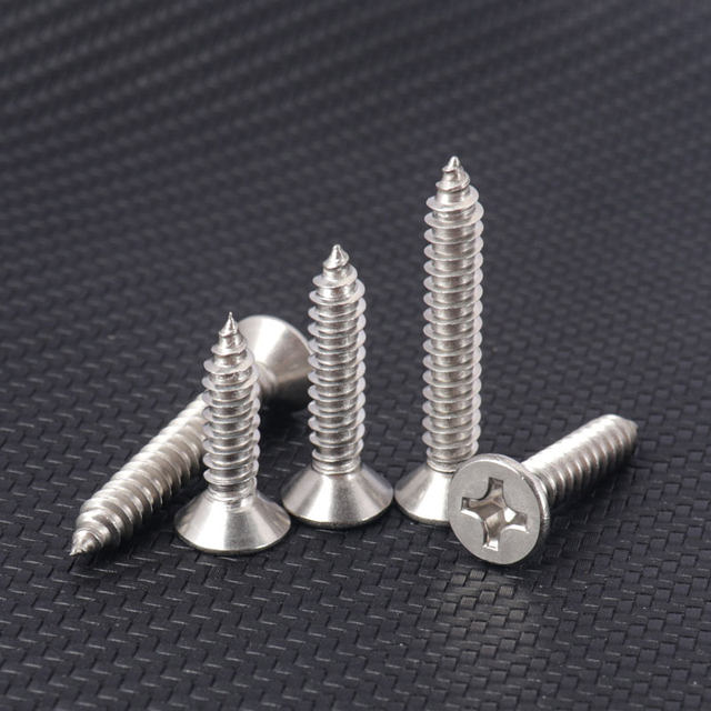 Gecchi 316 stainless steel flat head self-tapping screw Cross countersunk wooden tooth screw M2M3M4M5M6M6.3