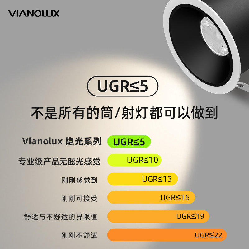 意大利唯亚司全光谱护眼射筒灯深杯防眩嵌入式家用客厅天花板吊顶