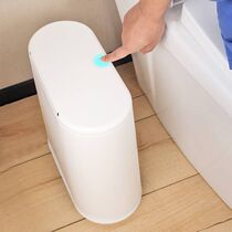 Japan Home Slingshot Trash Can Kitchen Toilet Dustbin Nordic Wind Living Room Bedroom With Cover Trash