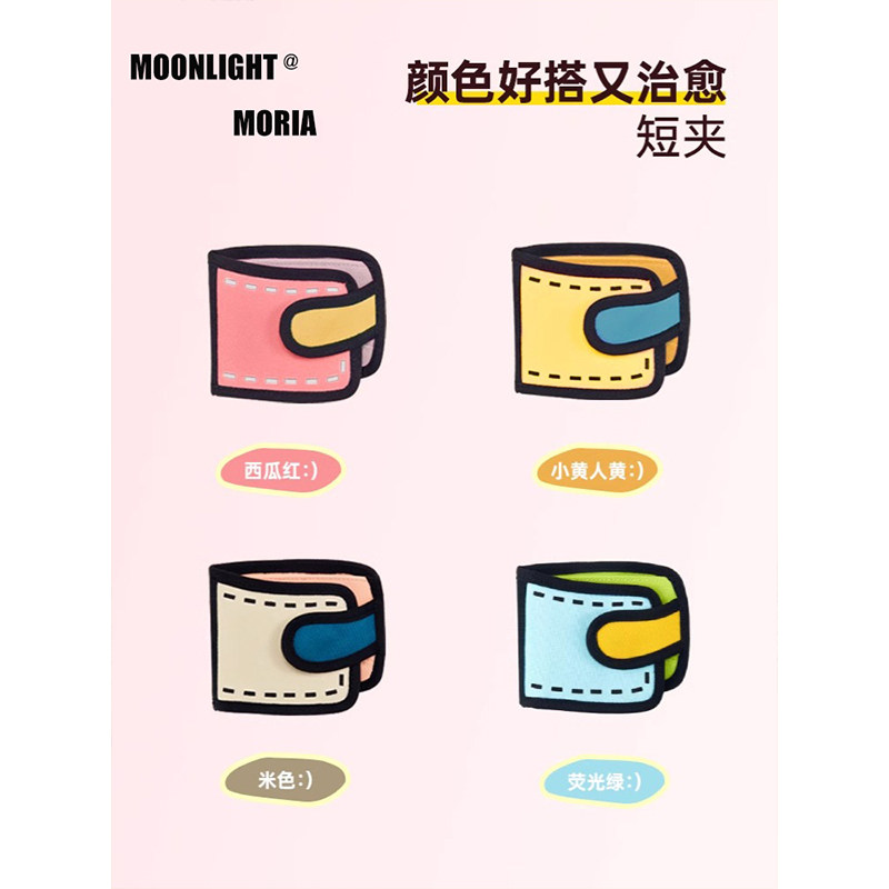 新款创意钱包女款女士卡包零钱包钱夹皮夹短款二次元2d短夹,淘宝优惠券,粉丝福利购,淘宝优惠卷