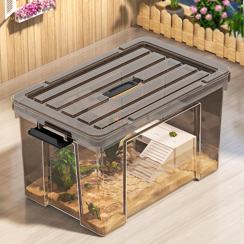 乌龟饲养缸特大号家用带晒台带爬台生态造景塑料带盖防逃逸乌龟缸,淘宝优惠券,粉丝福利购,淘宝优惠卷
