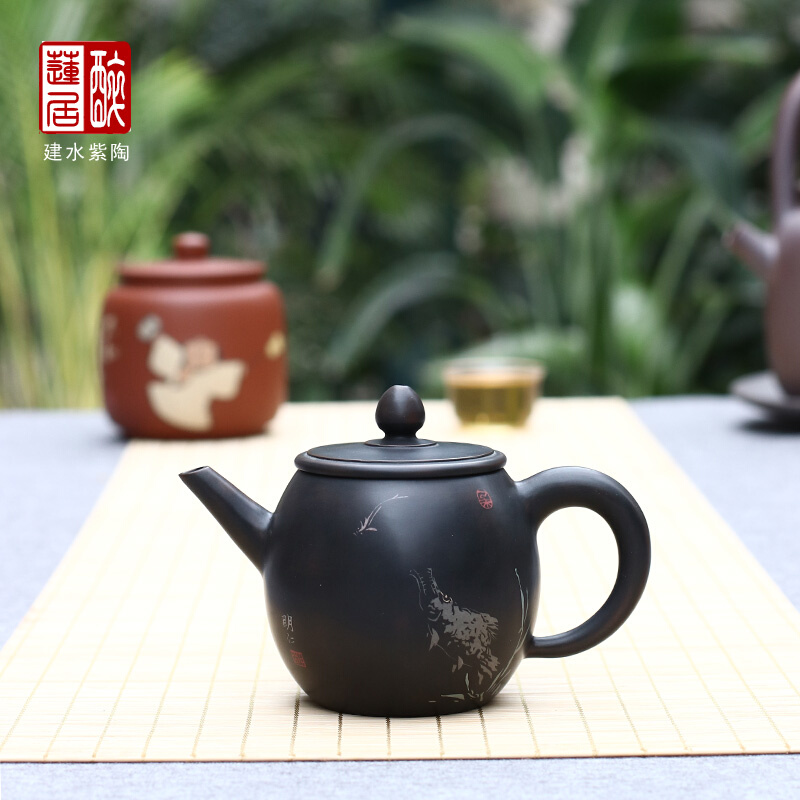 建水紫陶茶壶紫陶壶紫陶泡茶壶功夫茶壶茶具茶道壶明仁金麟 集合5 - 图1