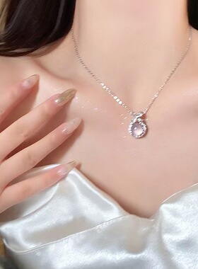 蝴蝶结项链女仿玉髓吊坠