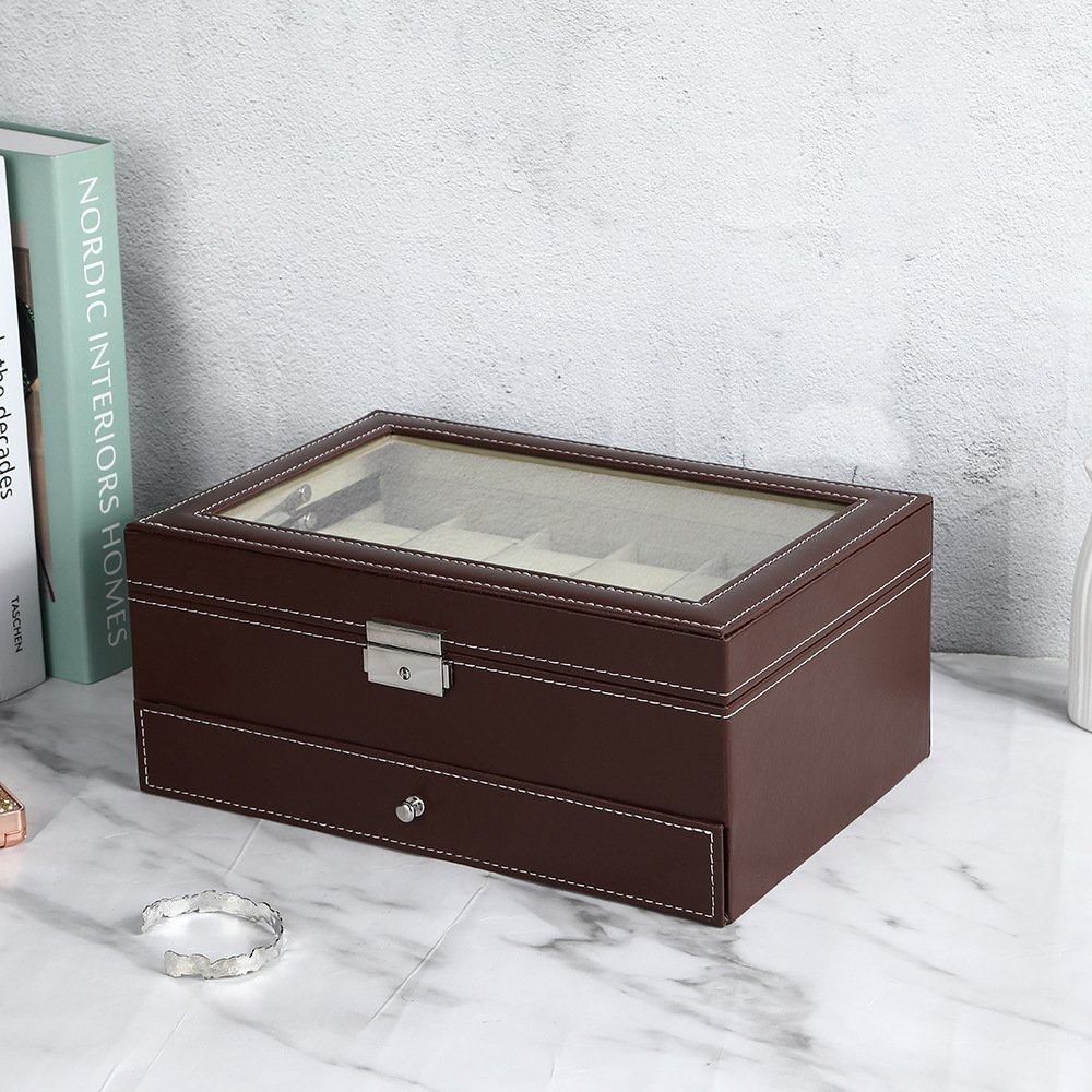 简约款纯色pu皮翻盖式首饰收纳盒项链戒指耳钉饰品展示珠宝箱防尘,淘宝优惠券,粉丝福利购,淘宝优惠卷