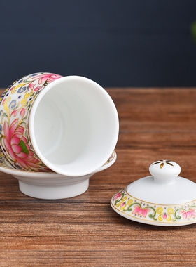 新品陶瓷供水杯供佛杯家用u佛前佛堂敬神观音杯莲花供杯净水杯佛