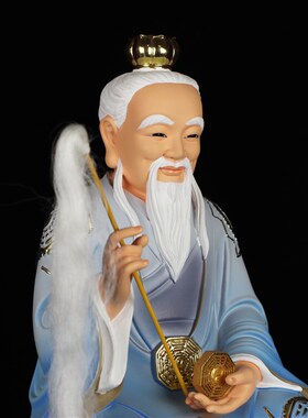 新品16寸鸿钧老祖树脂佛像道祖三清师父鸿钧祖师R爷居家客厅中式