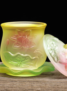 新品供佛水杯佛前k供奉水晶仿琉璃圣水杯家用室内大号敬茶杯观音