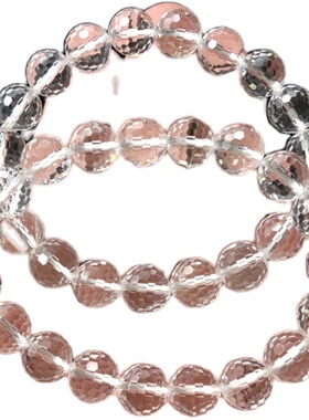 新品天然白水晶刻面切t面手链 男女款饰品礼物 特价包邮