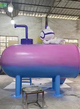 儿童滑滑梯玻璃钢雕塑商场游乐园设施装饰公园落地摆件潜水艇定制