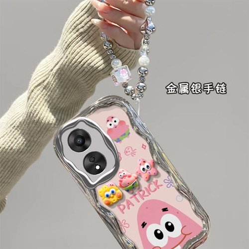 适用OPPOA1手机壳新款5G电镀A2x奶油纹A3Pro高级感A58x防摔A11x保护套A98海绵宝宝A72的A35卡通A55创意A92s女 - 图3