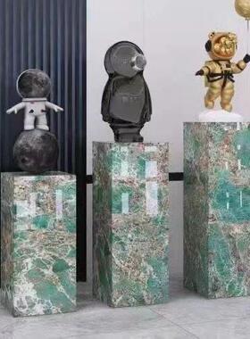 大理石岩板底座客厅花架立柱墩子玄关落地装饰品摆件雕塑花摆台