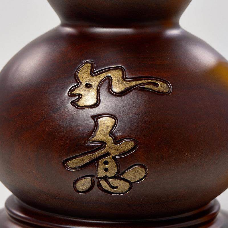福禄葫芦摆件黑檀实木雕刻中式装饰祝寿礼品客厅玄关电视柜工艺品,淘宝优惠券,粉丝福利购,淘宝优惠卷
